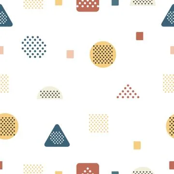 Abstract white background with geometrical shape figures Stock Illustration