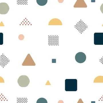 Abstract white background with geometrical shape figures Stock Illustration
