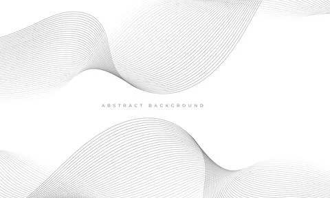 Abstract white background with grey wavy lines Stock Illustration