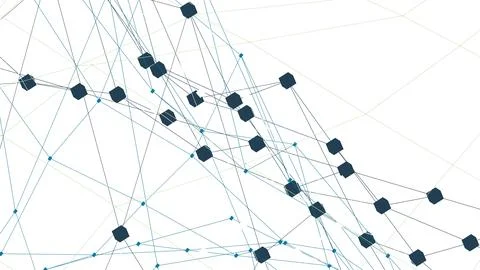 Abstract white background of lines and dots. Screensaver. Stock-Illustration