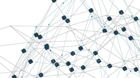 Abstract white background of lines and dots. Screensaver. Stock-Illustration