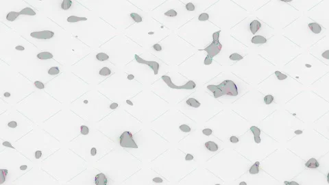 On an abstract white background marked with squares, holographic drops are Stock Footage 152991576