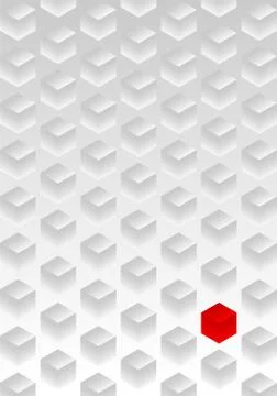 Abstract white background, one red figure. Not like everyone else. Stock Illustration