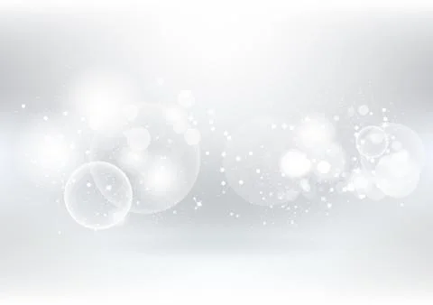 Abstract white background, silver particles scatter and stars scatter sparkle Illustrazione stock