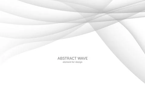 Abstract white background with smooth gray lines, waves. Modern and fashion.  Stock Illustration