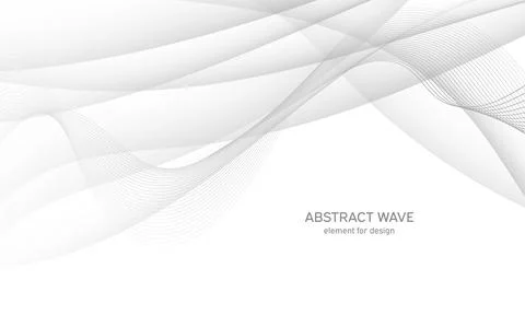 Abstract white background with smooth gray lines, waves. Modern and fashion.  Illustrazione stock