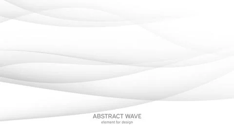 Abstract white background with smooth gray lines, waves. Modern and fashion.  Stock Illustration