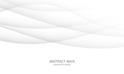 Abstract white background with smooth gray lines, waves. Modern and fashion.  Stock Illustration