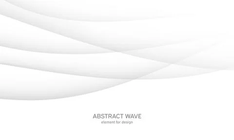 Abstract white background with smooth gray lines, waves. Modern and fashion.  Illustrazione stock
