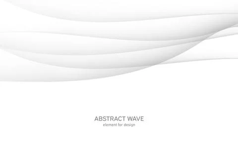 Abstract white background with smooth gray lines, waves. Modern and fashion.  Stock Illustration