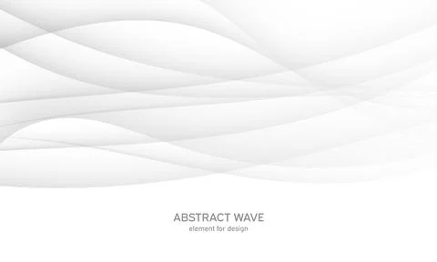 Abstract white background with smooth gray lines, waves. Modern and fashion.  Ilustración de archivo