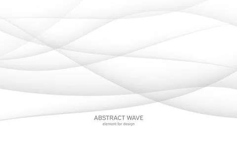 Abstract white background with smooth gray lines, waves. Modern and fashion.  Stock Illustration