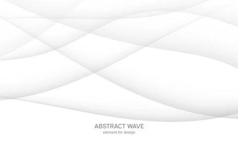 Abstract white background with smooth gray lines, waves. Modern and fashion.  Stock Illustration