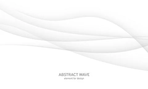Abstract white background with smooth gray lines, waves. Modern and fashion.  Stock Illustration