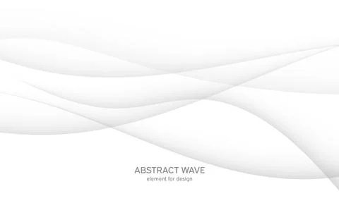 Abstract white background with smooth gray lines, waves. Modern and fashion.  Stock Illustration