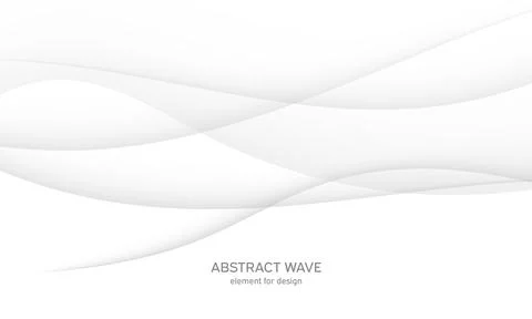 Abstract white background with smooth gray lines, waves. Modern and fashion.  Stock Illustration