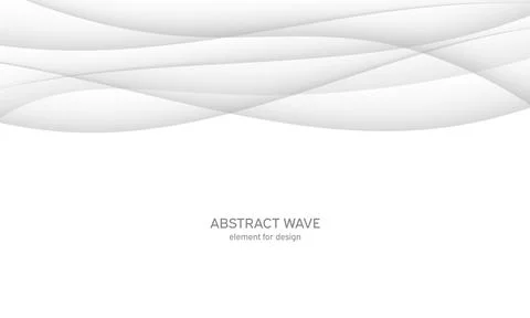 Abstract white background with smooth gray lines, waves. Modern and fashion.  Stock Illustration
