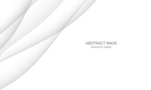 Abstract white background with smooth gray lines, waves. Modern and fashion.  Stock Illustration