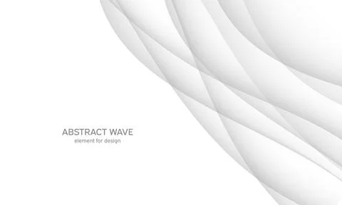 Abstract white background with smooth gray lines, waves. Modern and fashion.  Stock Illustration