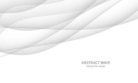 Abstract white background with smooth gray lines, waves. Modern and fashion.  Stock Illustration