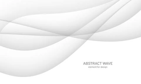 Abstract white background with smooth gray lines, waves. Modern and fashion.  Stock Illustration