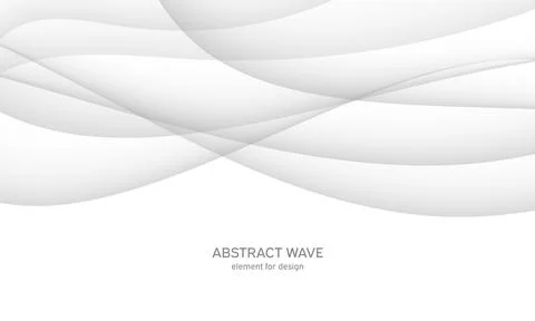 Abstract white background with smooth gray lines, waves. Modern and fashion.  Illustrazione stock