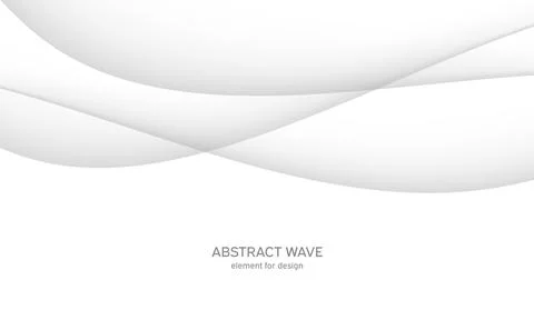 Abstract white background with smooth gray lines, waves. Modern and fashion.  イラスト素材