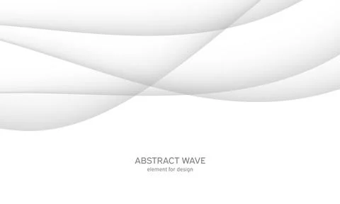 Abstract white background with smooth gray lines, waves. Modern and fashion.  Stock Illustration