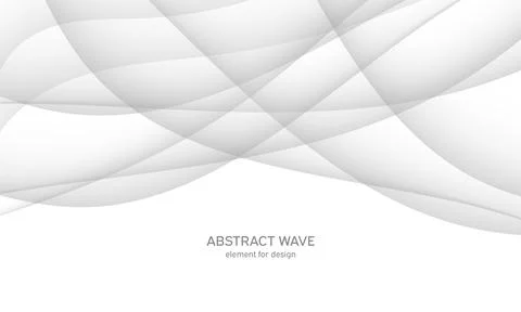 Abstract white background with smooth gray lines, waves. Modern and fashion.  Stock Illustration