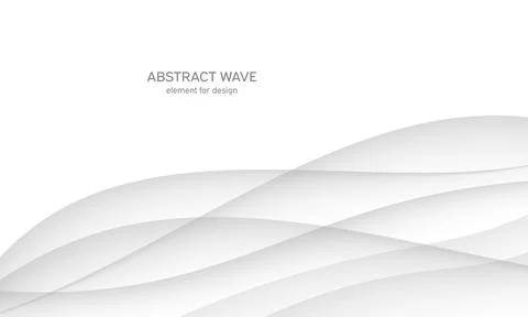 Abstract white background with smooth gray lines, waves. Modern and fashion.  Stock Illustration