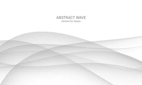 Abstract white background with smooth gray lines, waves. Modern and fashion.  Stock Illustration
