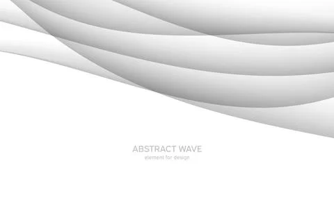 Abstract white background with smooth gray lines, waves. Modern and fashion.  Illustrazione stock