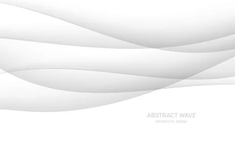 Abstract white background with smooth gray lines, waves. Modern and fashion.  Stock Illustration