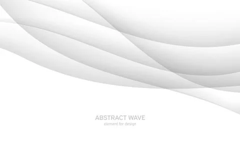 Abstract white background with smooth gray lines, waves. Modern and fashion.  Stock Illustration
