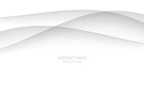 Abstract white background with smooth gray lines, waves. Modern, luxury and.. イラスト素材