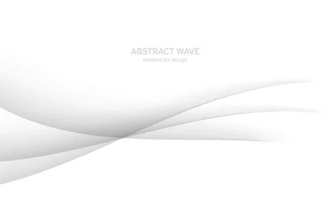 Abstract white background with smooth gray lines, waves. Modern, luxury and.. Stock Illustration