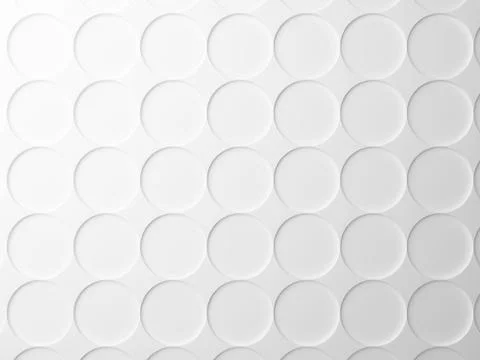 Abstract white background texture with round elements pattern. 3d render Stock Illustration