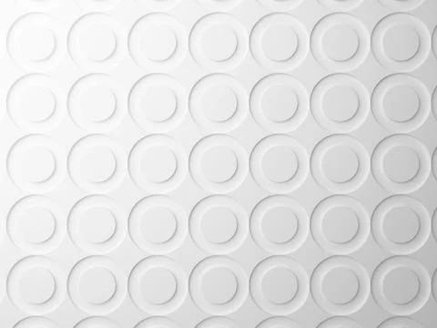 Abstract white background texture with round circles pattern. 3d render illus Stock Illustration