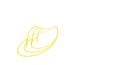 Abstract white background with three golden glowing lines moving in parallel. Stock Footage 119772852
