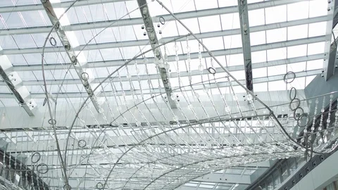 Abstract white background. View of windows and Modern conceptual high tech Stock Footage 102298736