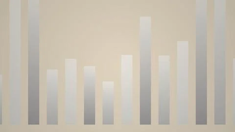 Abstract white bar chart with glowing bars on beige background Stock Illustration