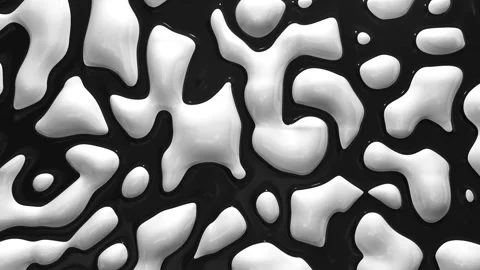 Abstract white black 3d wet relief pattern animation Stock Footage 341432730