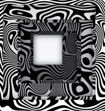 Abstract white black colored image of square frames Stock Illustration