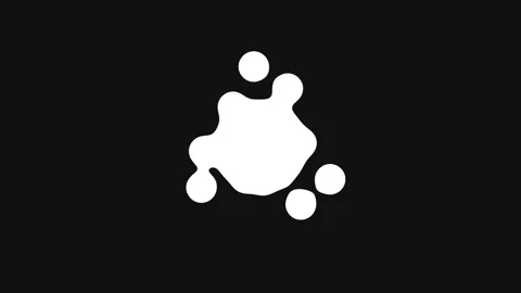 Abstract white blob shape isolated against a stark solid black background Video stock 335118029
