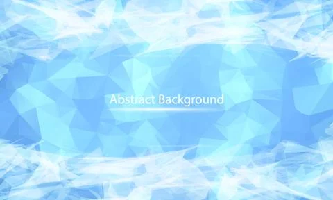 Abstract White Blue polygonal surface background. Low poly mesh design with c Stock Illustration