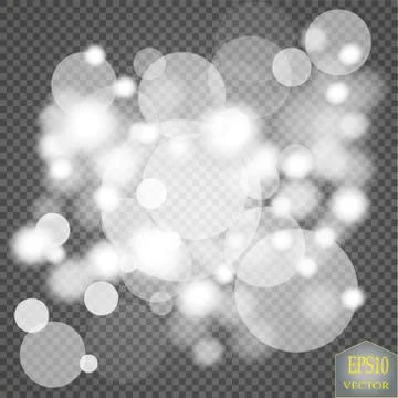 Abstract white bokeh effect explosion with sparks modern design. Glow star burst Stock Illustration