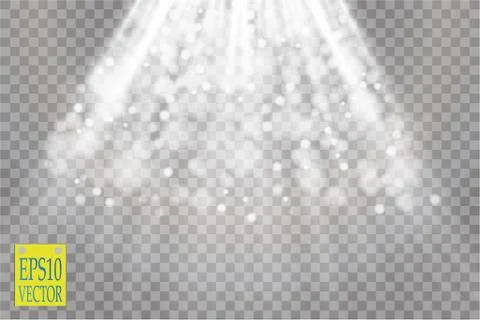 Abstract white bokeh effect explosion with sparks modern design. Glow star burst Illustrazione stock