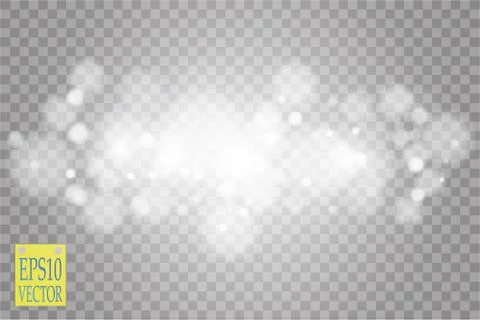 Abstract white bokeh effect explosion with sparks modern design. Glow star burst Stock Illustration