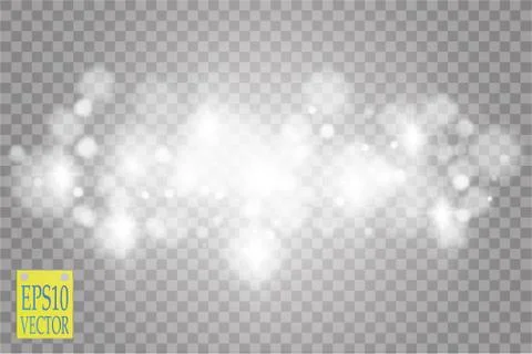 Abstract white bokeh effect explosion with sparks modern design. Glow star burst Stock Illustration
