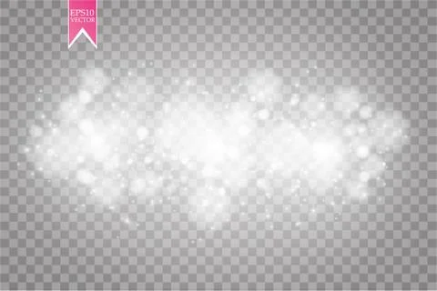 Abstract white bokeh effect explosion with sparks modern design. Glow star burst Stock Illustration